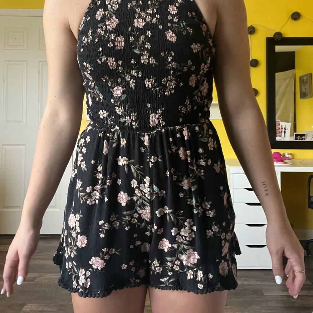 High neck floral romper from American Eagle